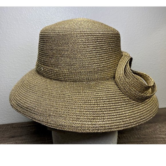 Fine Millinery By August Accessories Gold and Brown Womens Derby Hat - New - Picture 3 of 11